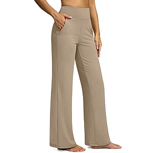 G Gradual Yoga Pants Women Wide Leg Dress Pants with Pockets High Waist Stretch Petite/Regular/Tall Casual Sweatpants Women(Khaki,29-XL) $16.79