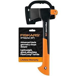 $26.88* | 14" Fiskars X7 Hatchet w/ Shock-absorbing FiberComp Handle at Amazon