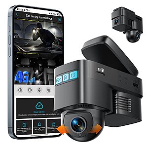 Volam 4G LTE Cellular Dual 1080P Dash Cam with Live Streaming & GPS Tracking - Dual Car Security Camera with Remote Live View $76.99
