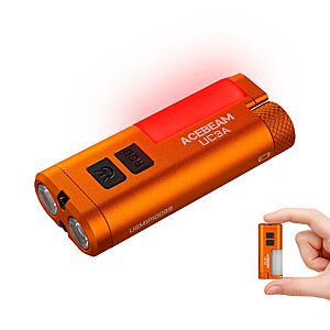 Acebeam UC3A Rechargeable EDC Flashlight; Dual LED + COB + RGB; 900 Lumens; $24.79