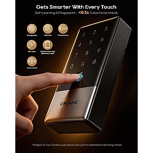 Dreame A10 Smart Wi-Fi Door Lock, Fingerprint Keypad Entry Lock for Front Door $129.99