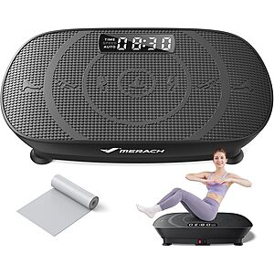 MERACH Vibration Plate Exercise Machine w/ Bluetooth & Auto Mode (2 Colors) $49.49 + Free Shipping
