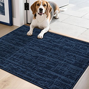 COSY HOMEER Washable Non-Slip Door Mat 1'8" x 2'8" (Rectangular, Navy Blue)  $8 & More + Free Shipping w/ Prime or orders $35+
