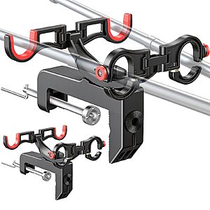2-Count Eyoyofishcam Clamp-On Dual 360° Adjustable Fishing Rod Holders for Boat/Kayak/Canoe/Pontoon/Dock $17.99 ($9 each) + Free Shipping w/ Prime or on $35+
