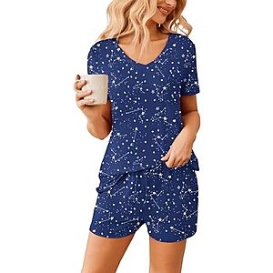 Womens 2 Piece Pajama Sets with Shorts and Short Sleeve Shirt (Various Patterns, Colors, and Sizes) $9.99 + Free Shipping w/Prime or $35+