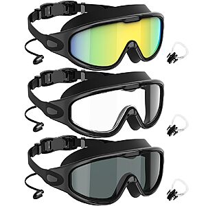 3-Count NSSIW Adult/Youth Anti-Fog UV400 Swim Goggles w/ Earplugs (Various) $14.99 ($5 each) + Free Shipping w/ Prime or on $35+