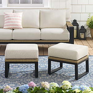 Better Homes & Gardens Ventura 2-Piece Outdoor Wicker Ottoman, Beige, $147, FS, Walmart