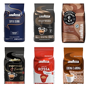 Lavazza Whole Beans Coffee Sampler Pack of 6 x 2.2 Lb Bag ($15.75 per bag) $94.5