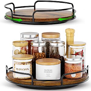 2-Pack 9"+10" WOWBOX Wood Lazy Susan Turntable Organizer $14.38 + Free Shipping w/ Prime or on $35+