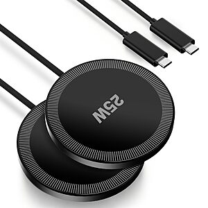 Amazon - 2PK MagSafe 25W Magnetic Wireless Charger Fast Charging Pad for iPhone | Compatible with iPhone 17 17e 16 15 14 Pro Max Google Pixel 10 - $13.19