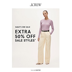 J. Crew EXTRA 60%/50%  OFF SALE STYLES with code SALETIME