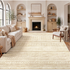 CHITOOMA 8'x10' Machine Washable Area Rug w/ Non-Slip Backing (Beige) $49.99 + Free Shipping