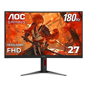 $79.99 | AOC C27G4H 27" Curved Gaming Monitor, FHD 1080p, 180Hz, Adaptive Sync at Woot!