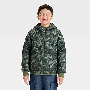 Cat & Jack Boys' Denoeye Printed Hooded Reversible Puffer Jacket (Green) from $11.55 + Free Shipping