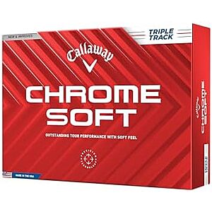 $29.99 | 12-Pack Callaway Chrome Soft 24 Triple Track Golf Ball (White) at Amazon