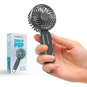 [AC] $7.69** | SABRENT ChillyPop USB-C Rechargeable Portable Mini Fan w/ Hanger at Amazon