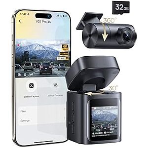 [AC] $84.99* | Baseus VD1 Pro Solar Dual Dash Cam w/ STARVIS & 32GB SD Card at Amazon