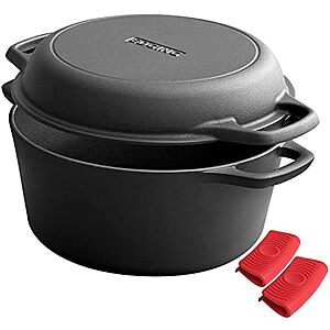 $31.36* | 5-Quart EDGING CASTING Pre-Seasoned Cast Iron Dutch Oven Pot w/ Skillet Lid at Amazon