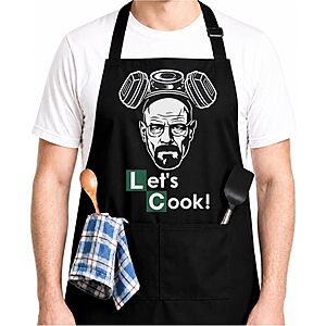365RUSTIC Let's Cook Movie-Themed BBQ Apron for Men (32.3" x 26") $9.95 + Free Shipping w/ Prime or on $35+