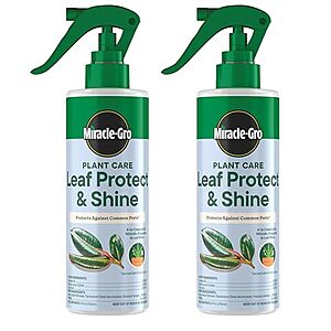 $12.75 | 2-Pack 8-Oz Miracle-Gro Plant Care Leaf Protect & Shine at Amazon