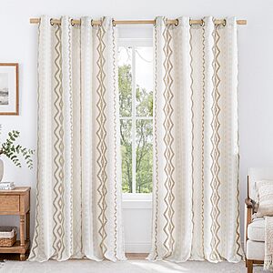 BGment Jacquard Boho Linen Curtains 2 Panels, 52 X 84 Inch $14.43