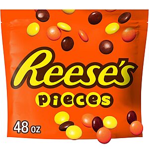 REESE'S PIECES Peanut Butter in a Crunchy Shell, Candy Bulk Bag, 48 oz $11.29