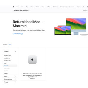 YMMV - Apple Refurbished Mac mini Apple M4 - In-Stock $750