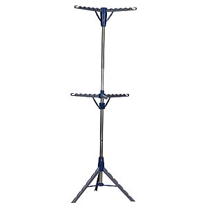 $43.99: Household Essentials 5012-1 Portable 2-Tier Clothes Drying Rack Tri-pod, Silver and Blue