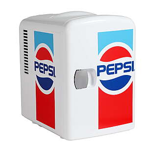 Pepsi 6 Can Mini Fridge Retro Beverage Cooler with Car Adapter – Portable $14.99, Mtn Dew $14.69