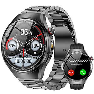 Smart Watch for Men, 1.52" AMOLED Bluetooth Calling Smartwatch for Android iOS, Built-in Flashlight, 1000mAh Long Battery Fitness Tracker, 120+ Sports, IP68 Water Resistant $39.69
