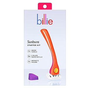 Billie Women's Razor + 2 Blades Refill w/ Magnetic Holder (Sunburst) $6 + Free Shipping w/ Prime or on orders over $35