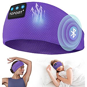 TOPOINT Sleep Headphones Bluetooth 5.4, Sports Wireless Earphones Sweat Breathable with HD Stereo Speaker $5.99
