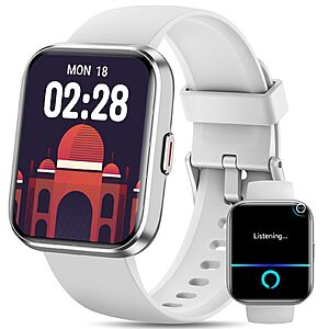 Amazon - Smart Watches for Men or Women with Alexa/AI Voice & Call & Health Monitor/Fitness Tracking Watch for iPhone & Android & Samsung - $21.99