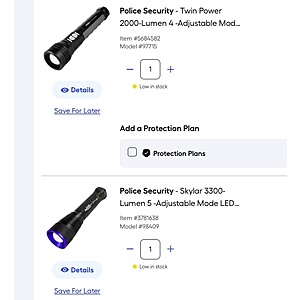 YMMV Police Security Skylar 3300-Lumen 5 -Adjustable Mode LED Flashlight one_size | 98409TM $12.52