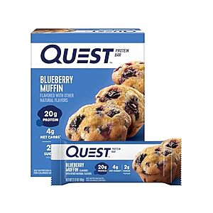 Quest Nutrition Blueberry Muffin Protein bar, 8.48 Oz (Pack Of 4) $4.79