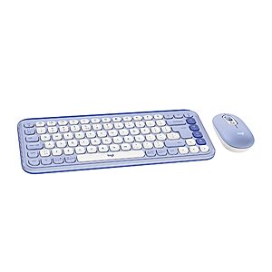 Logitech Pop Icon Bluetooth Wireless Keyboard & Mouse Combo (Lilac) $26.4 + Free S&H w/ Prime or $35+