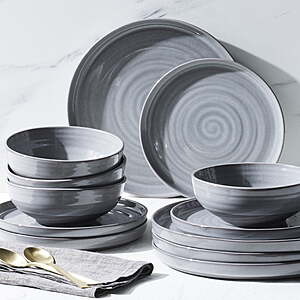 Better Homes & Gardens Collins 12-Piece Stoneware Dinnerware Set (Grey) $29.98 + Free Shipping w/ Walmart+ or on $35+
