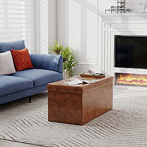 $21-22 FS WALMART+ by CONCETTA 30" Storage Ottoman Bench, Foldable Storage Chest, Padded Seat, Support 660lbs, in 3 color options
