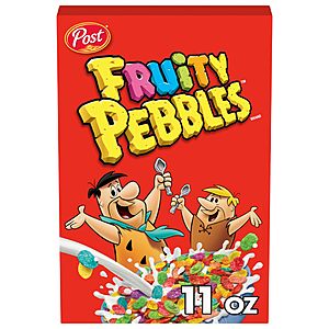 Post Fruity PEBBLES Breakfast Cereal 11 oz Box x2 S&S $4.18 ($2.09 each)