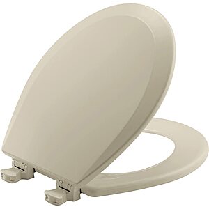 $10.61: Bemis 500EC Durable Wood Toilet Seat with Easy Clean Hinges Round, Bone at Amazon