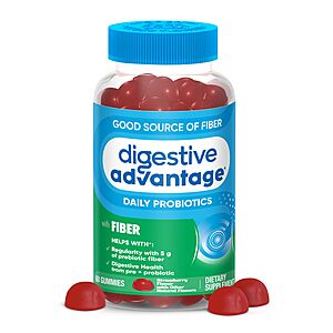 Select Accts[AC,S&S]60ct Digestive Advantage Prebiotic Fiber Supplement with Probiotics(Strawberry) $5.66 + Free S&H w/ Prime or $35+