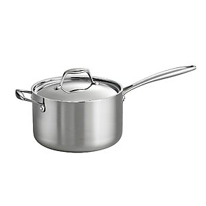 Tramontina Signature Tri-Ply Clad Stainless Steel 4-Quart Sauce Pan with Lid $42.11 + Free S&H at Amazon