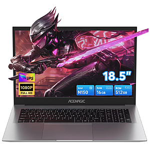 (Refurb) ACEMAGIC 18.5 in Laptop Intel N150 16GB DDR4 512GB SSD WIFI windows 11 Pro 1080P $239.9