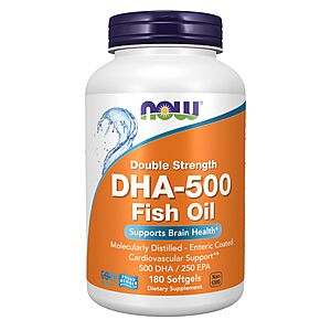 Select Accts[AC,S&S] 180 Ct NOW Foods Supplements(DHA-500 with 250 EPA) $9.05 + Free S&H w/ Prime or $35+