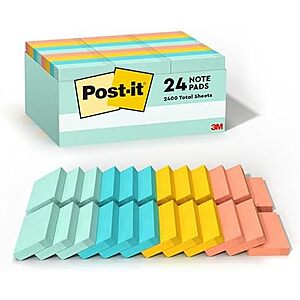 24-Count 100-Sheet Post-it Notes (Beachside Café, 1-3/8" x 1-7/8") $4.40 + Free Shipping w/ Prime or on orders over $35