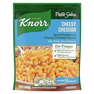 [SnS, AC] $0.65* | 4.3-Ounce Knorr Cheesy Cheddar Rotini Pasta Sides at Amazon