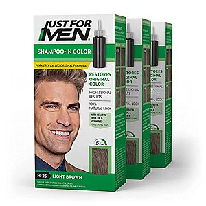 [NEW, SnS] $17.88 | 3-Pack Just for Men Shampoo-In Color (Light Brown H-25) at Amazon