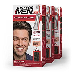 [NEW, SnS] $11.96 | 3-Pack Just for Men Easy Comb-In Color Mens Hair Dye (Dark Brown A-45) at Amazon