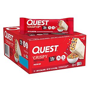 12-Ct Quest Nutrition Crispy Protein Bar (Fruity Cereal Flavor) $15.80