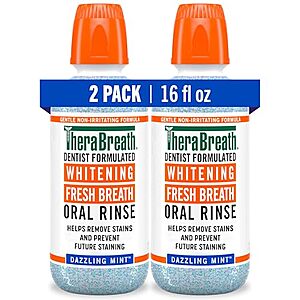 [SnS] $10.05* | 2-Pack 16-Oz TheraBreath Whitening Mouthwash (Dazzling Mint) at Amazon